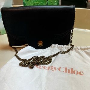 See by Chloe Polina Crossbody Bag in BLACK with Chain Strap